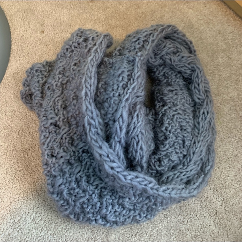 Infinity scarf and stocking cap.